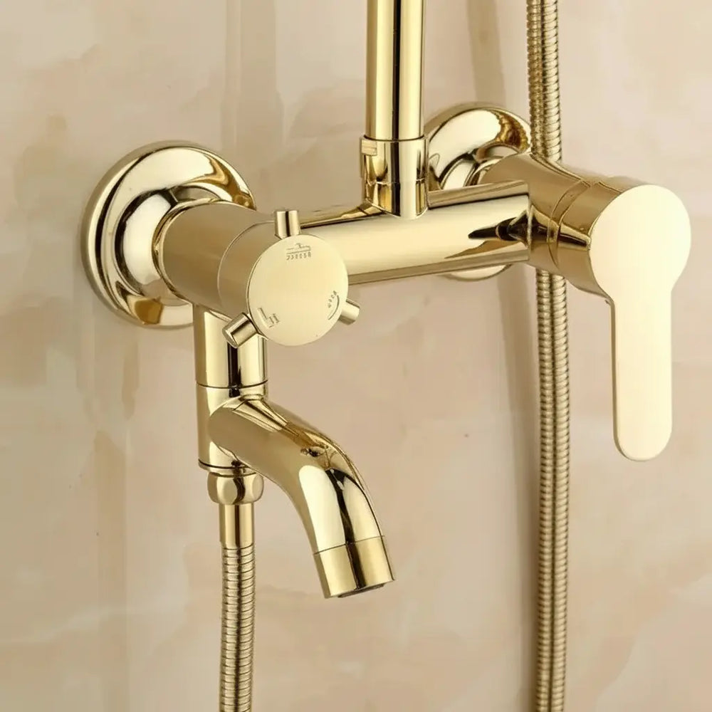 Duschset – Gold Titan Wandmontage