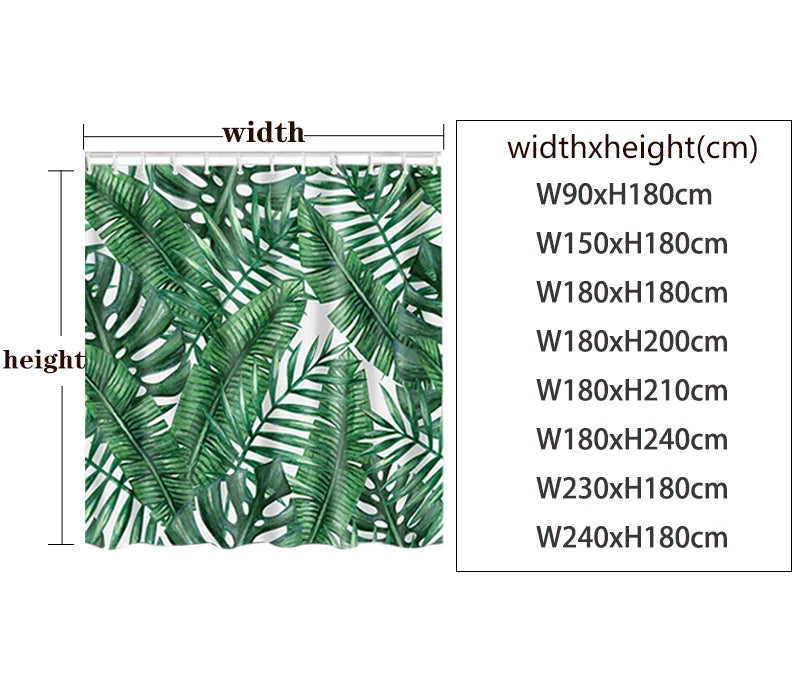 Duschvorhang aus Polyester mit Aquarellblumen-Design, Farbe: 3508060970, Grösse: 180x200 cm, nordischer Stil