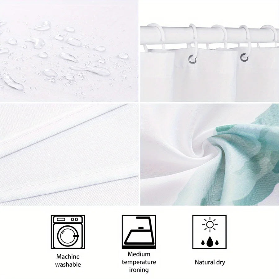 wasserdichter polyester-duschvorhang verzauberter wald lmu-250422000028 grösse W140XH200cm