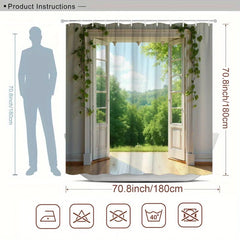 Wasserdichter Duschvorhang Verzauberter Wald aus Polyester, Farbe: lmu-250422000028, Grösse: W140XH200cm