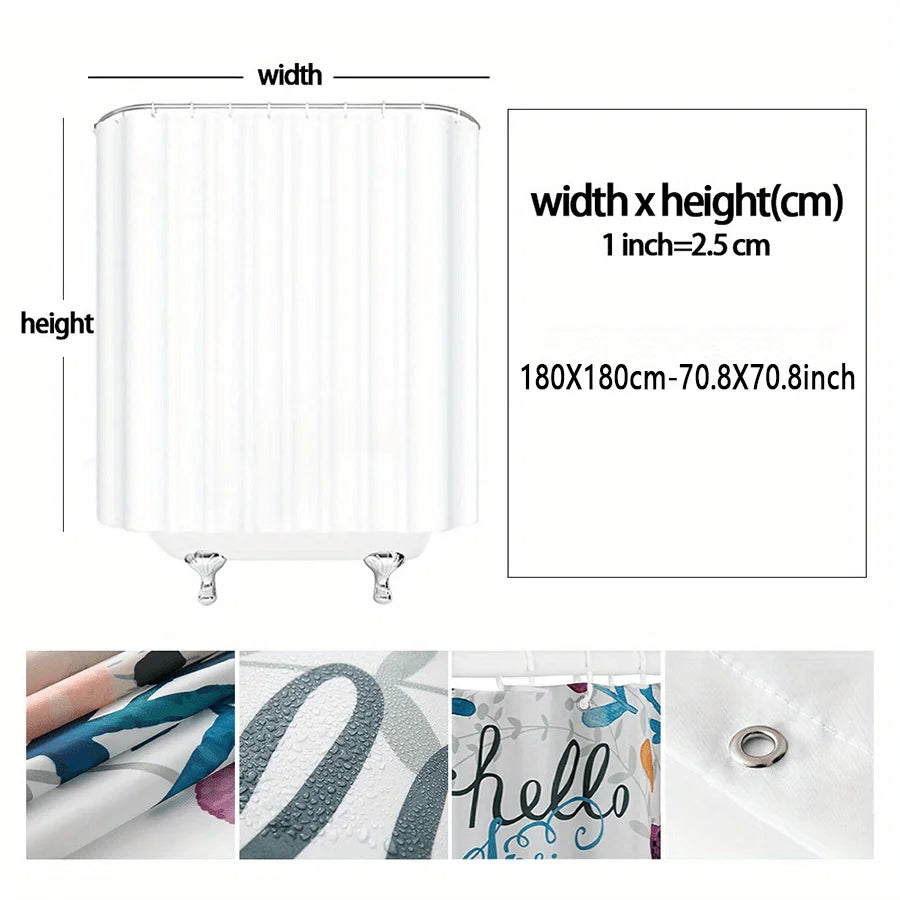 Wasserdichter Duschvorhang Verzauberter Wald Polyester Farbe: lmu-250422000028 Grösse: W140XH200cm bis W300XH180cm