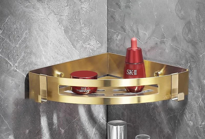 Eckregal – Gebürstetes Gold – Edelstahl