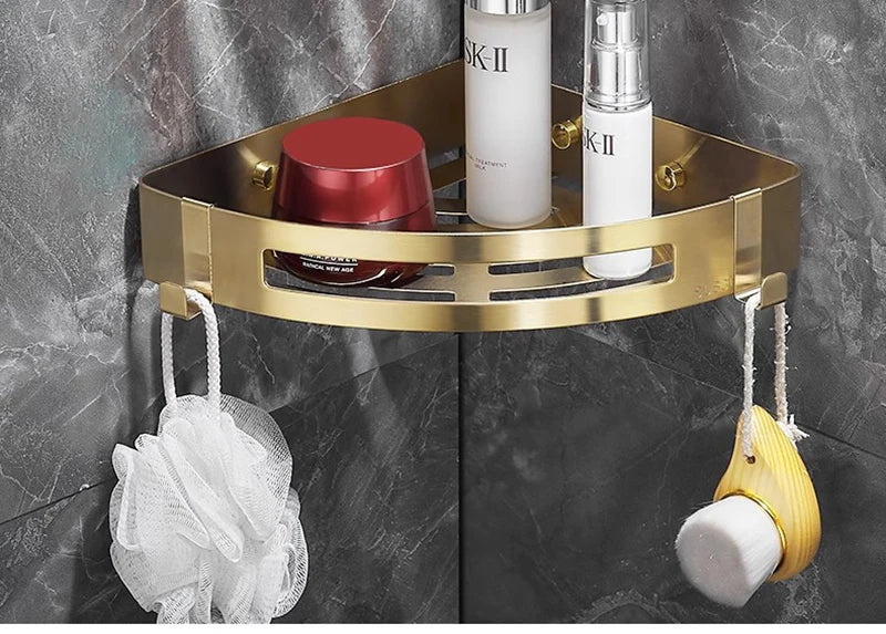 Eckregal – Gebürstetes Gold – Edelstahl