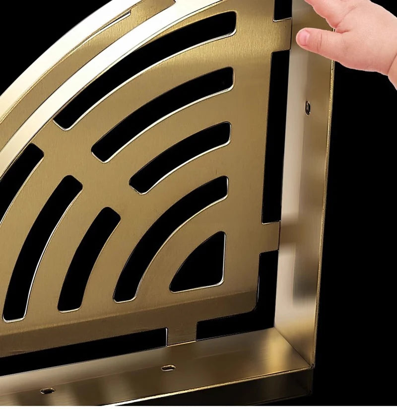 Eckregal – Gebürstetes Gold – Edelstahl