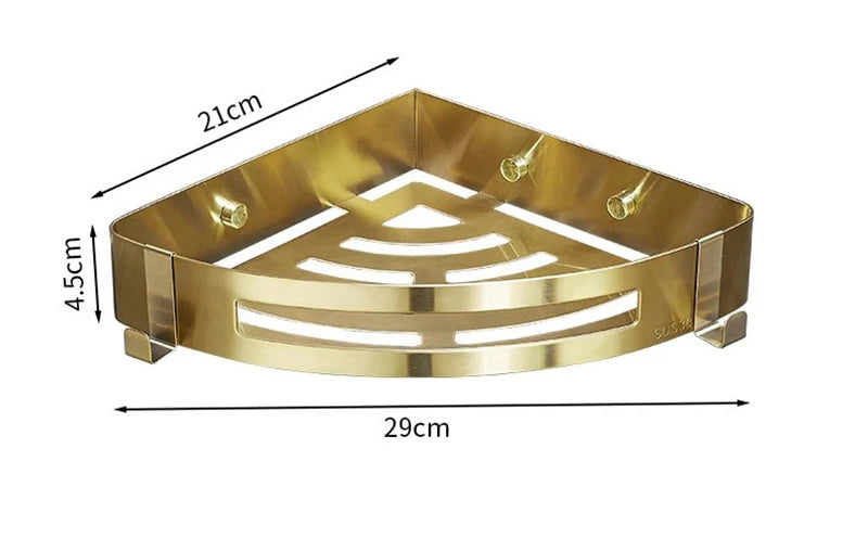 Eckregal – Gebürstetes Gold – Edelstahl