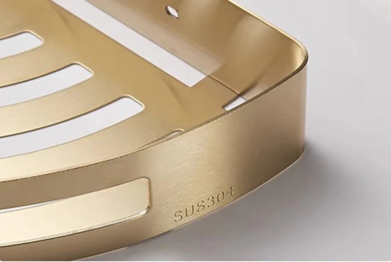 Eckregal – Gebürstetes Gold – Edelstahl