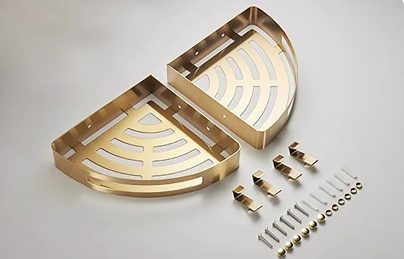 Eckregal – Gebürstetes Gold – Edelstahl