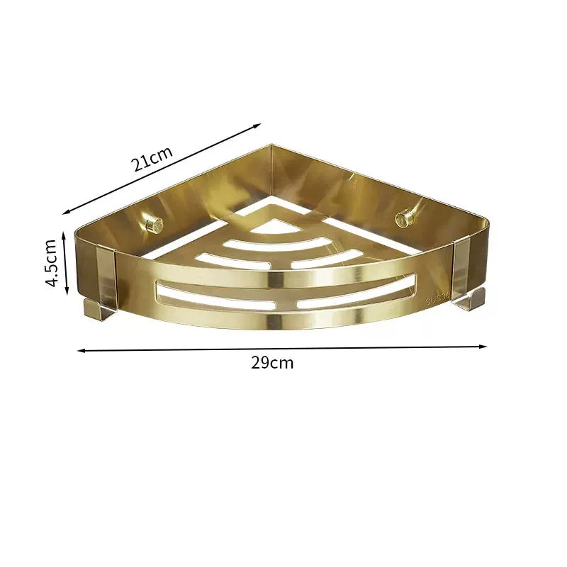 Eckregal – Gebürstetes Gold – Edelstahl
