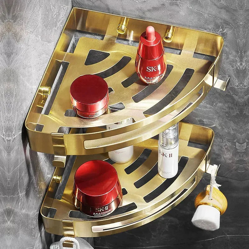 Eckregal – Gebürstetes Gold – Edelstahl