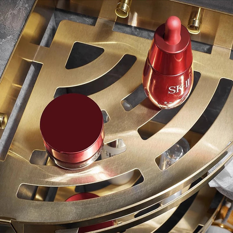 Eckregal – Gebürstetes Gold – Edelstahl