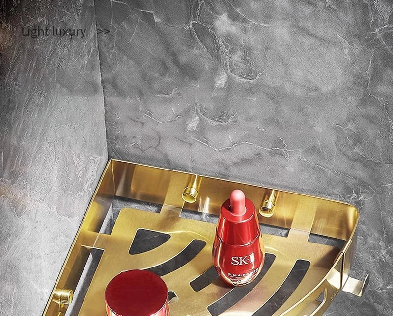 Eckregal – Gebürstetes Gold – Edelstahl