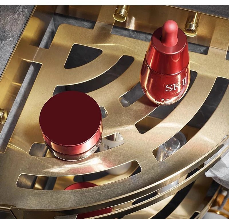 Eckregal – Gebürstetes Gold – Edelstahl