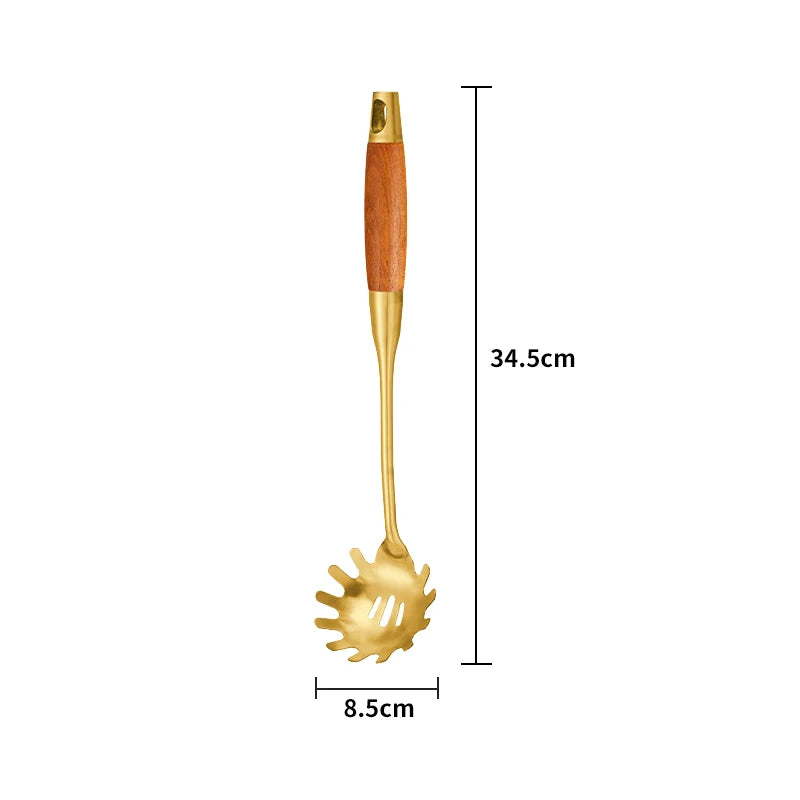 Edelstahl Küchenwerkzeuge – Set in Goldoptik, Antihaft