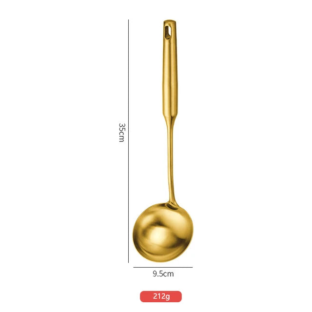 Edelstahl Küchenwerkzeuge – Set in Goldoptik, Antihaft