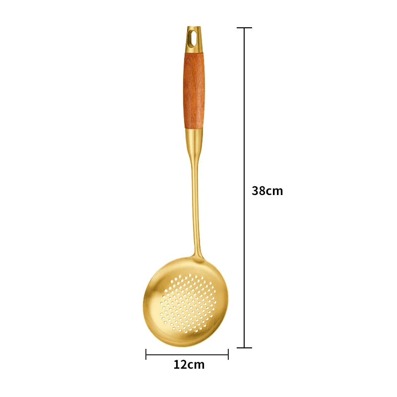 Edelstahl Küchenwerkzeuge – Set in Goldoptik, Antihaft