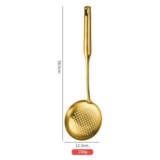 Edelstahl Küchenwerkzeuge – Set in Goldoptik, Antihaft