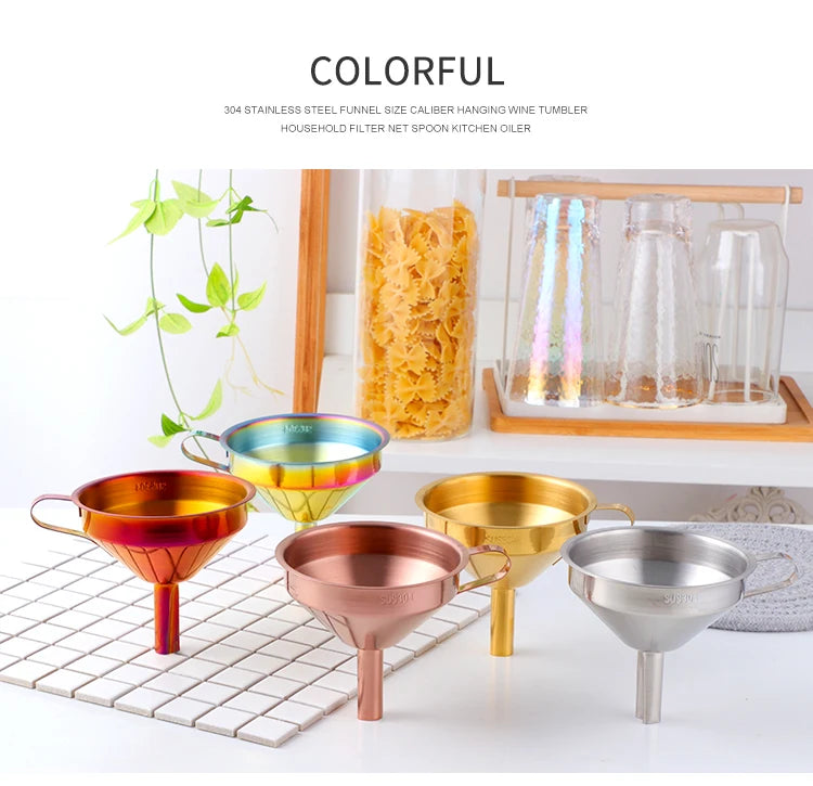 Edelstahltrichter – Gold Design – Abnehmbarer Filter