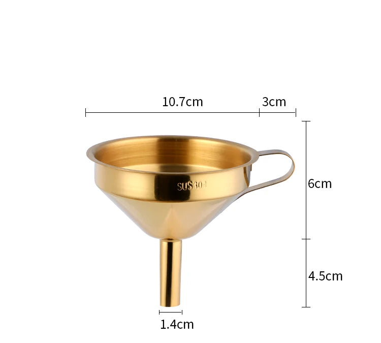 Edelstahltrichter – Gold Design – Abnehmbarer Filter