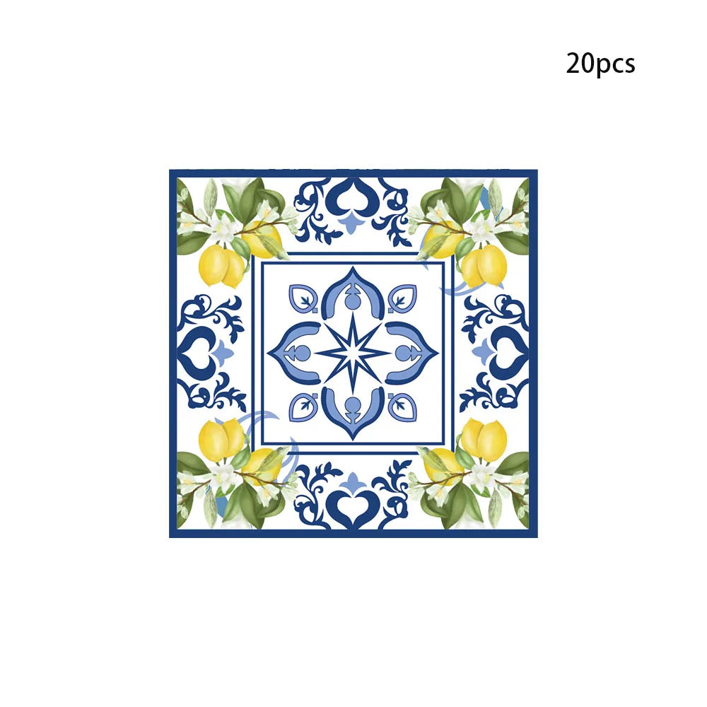 Einweggeschirr Set – Porzellan Design – 90PCS