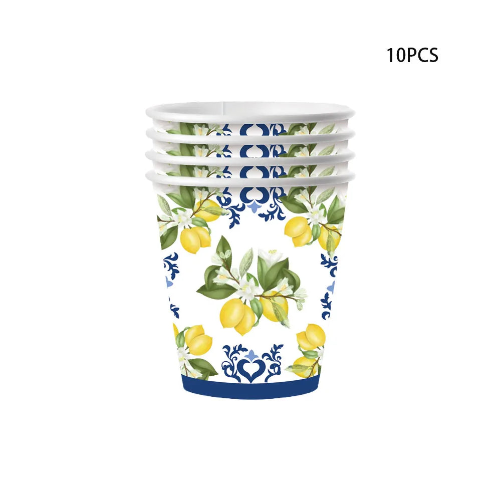 Einweggeschirr Set – Porzellan Design – 90PCS