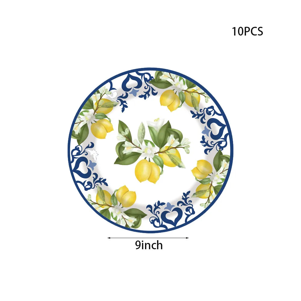 Einweggeschirr Set – Porzellan Design – 90PCS