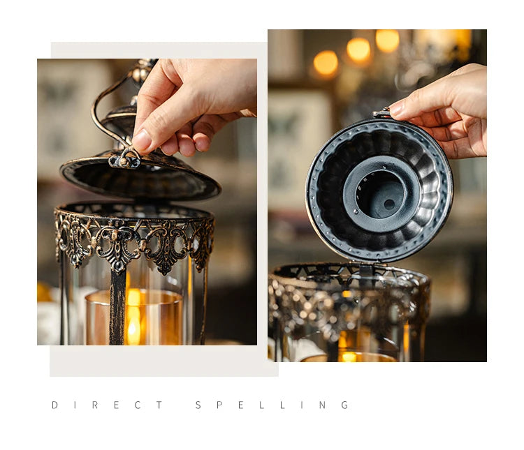 Eisen-Glaskerzenhalter – Marokkanischer Stil – Hängend