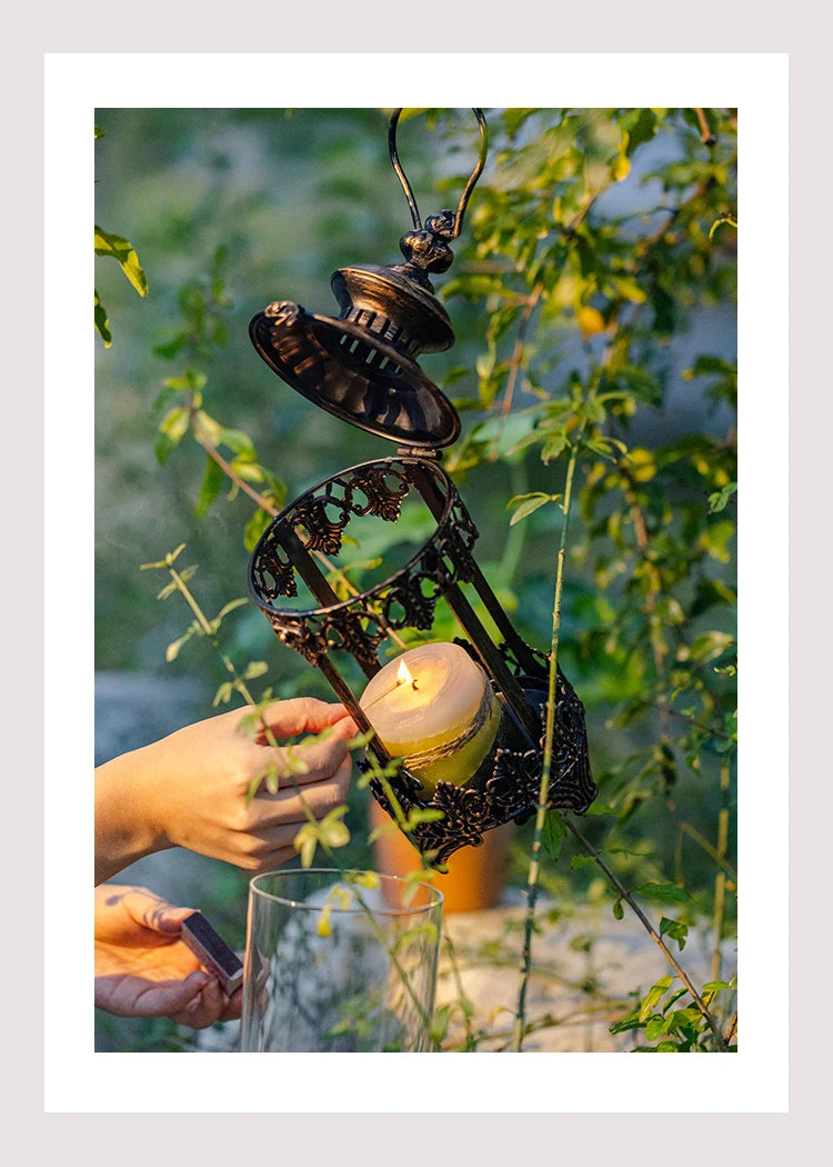 Eisen-Glaskerzenhalter – Marokkanischer Stil – Hängend