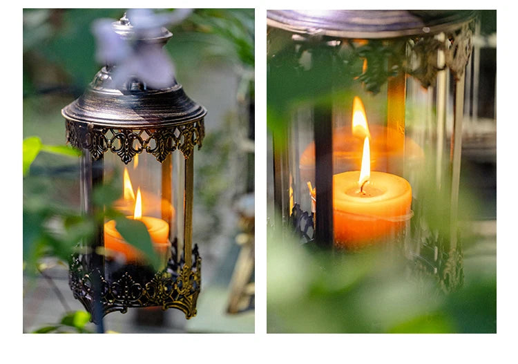 Eisen-Glaskerzenhalter – Marokkanischer Stil – Hängend