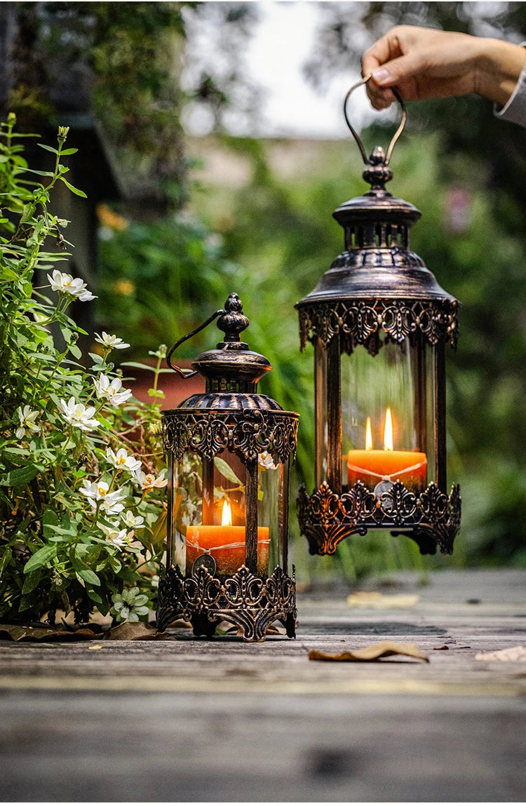 Eisen-Glaskerzenhalter – Marokkanischer Stil – Hängend