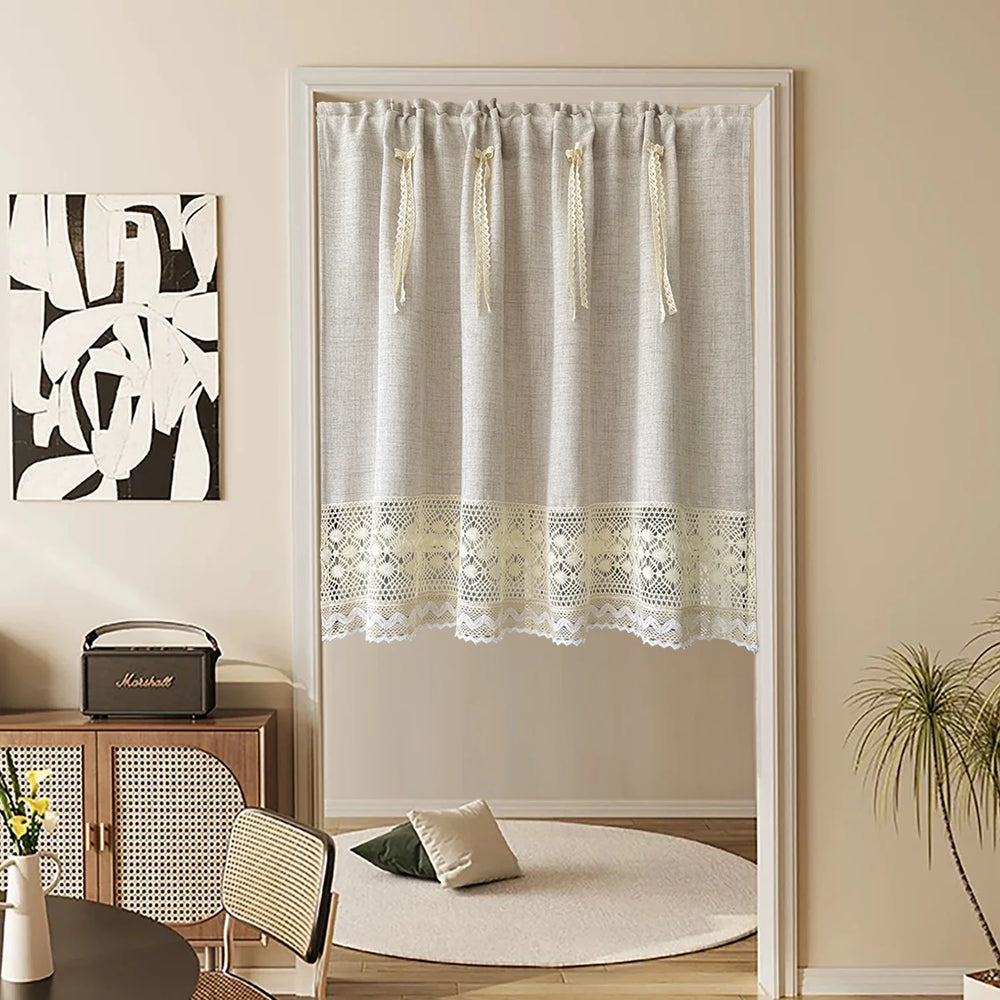 Elegante Vorhänge – Beiges Spitzen-Design – W100xH45cm bis W200xH60cm