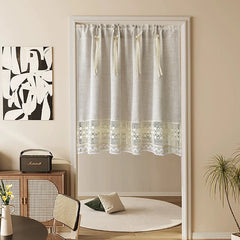 Elegante Vorhänge – Beiges Spitzen-Design – W100xH45cm bis W200xH60cm