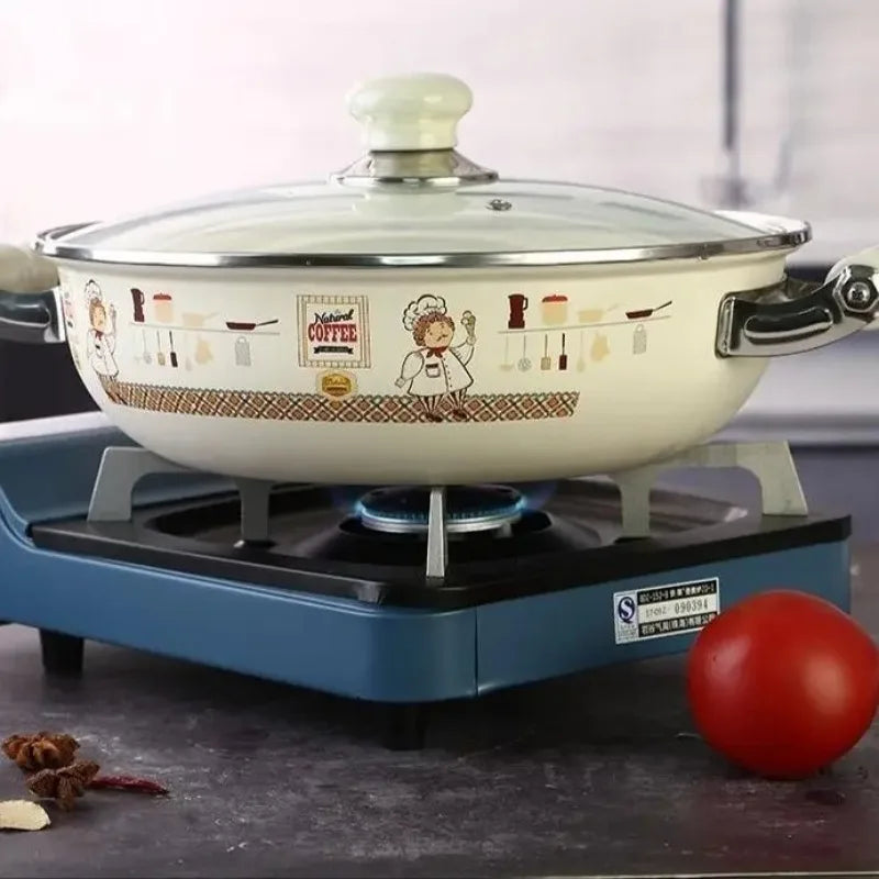 Emaille-Kochtopf – Stilvoller Glasdeckel – Mehrere Grössen