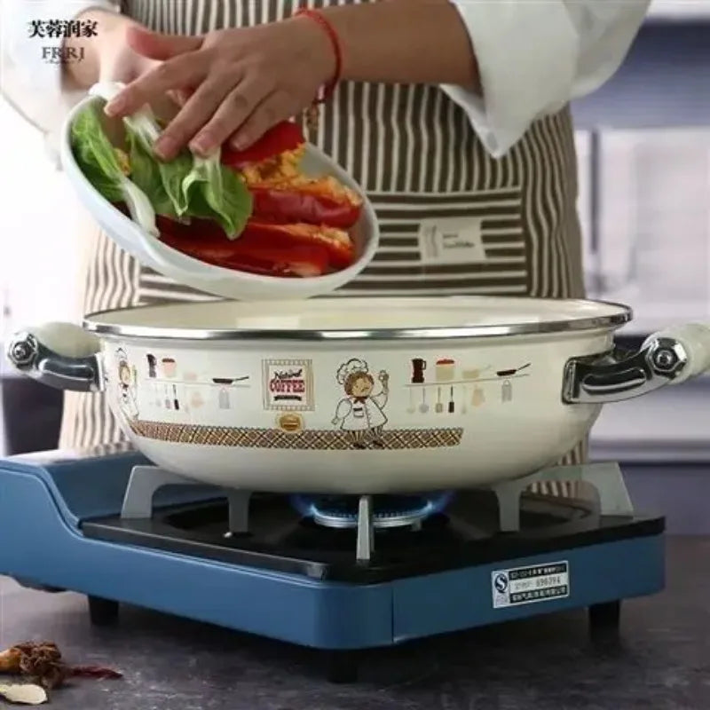 Emaille-Kochtopf – Stilvoller Glasdeckel – Mehrere Grössen