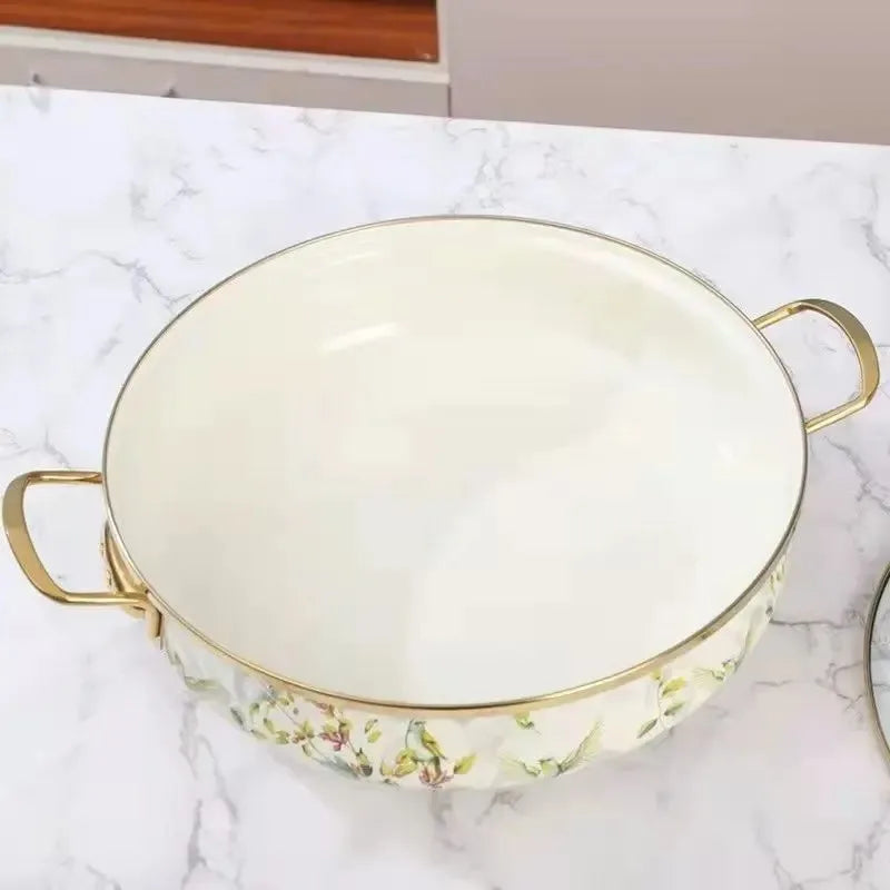 Emaille-Kochtopf – Stilvoller Glasdeckel – Mehrere Grössen