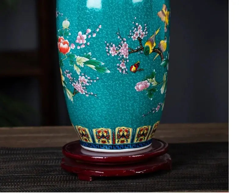 Goldene Keramik Emaillevase im neuen klassischen Stil, 36 cm hoch