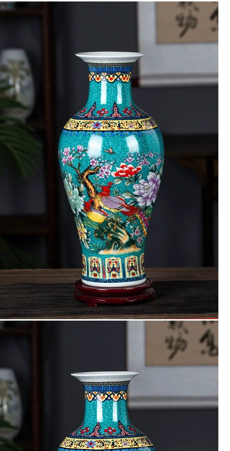 Goldene Keramikvase im neuen klassischen Stil, 36cm