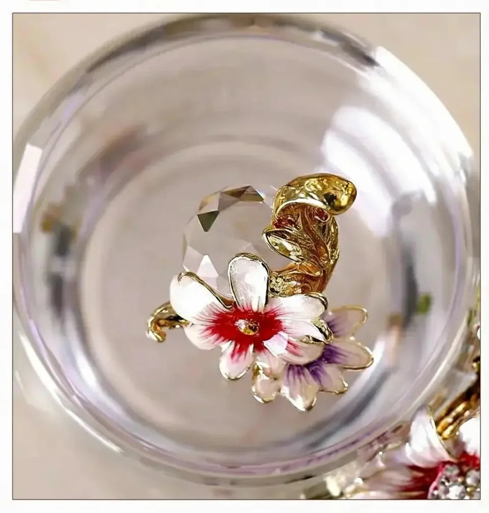 Emaillierte Teetasse – Modernes Glas mit Deckel 350ml