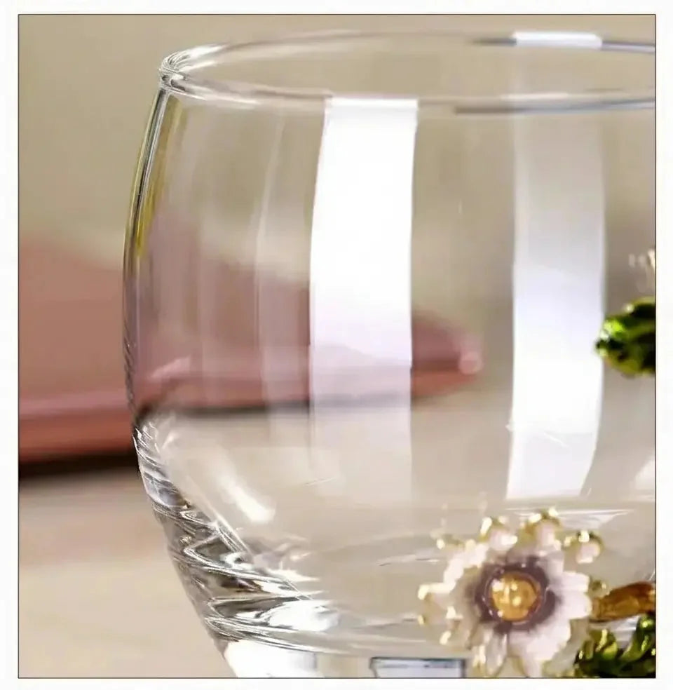 Emaillierte Teetasse – Modernes Glas mit Deckel 350ml