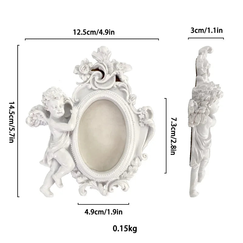 Engel Bilderrahmen – Harz Retro Design – 14cm Wand/Tisch