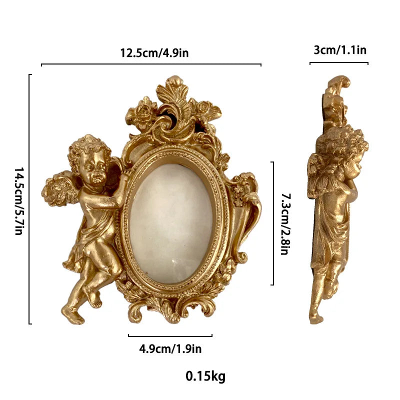 Engel Bilderrahmen – Harz Retro Design – 14cm Wand/Tisch