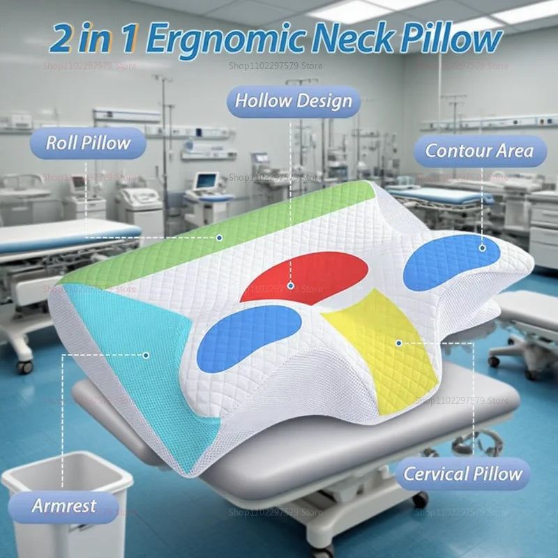 Ergonomisches Nackenkissen – Memory Foam, Duale Höhen