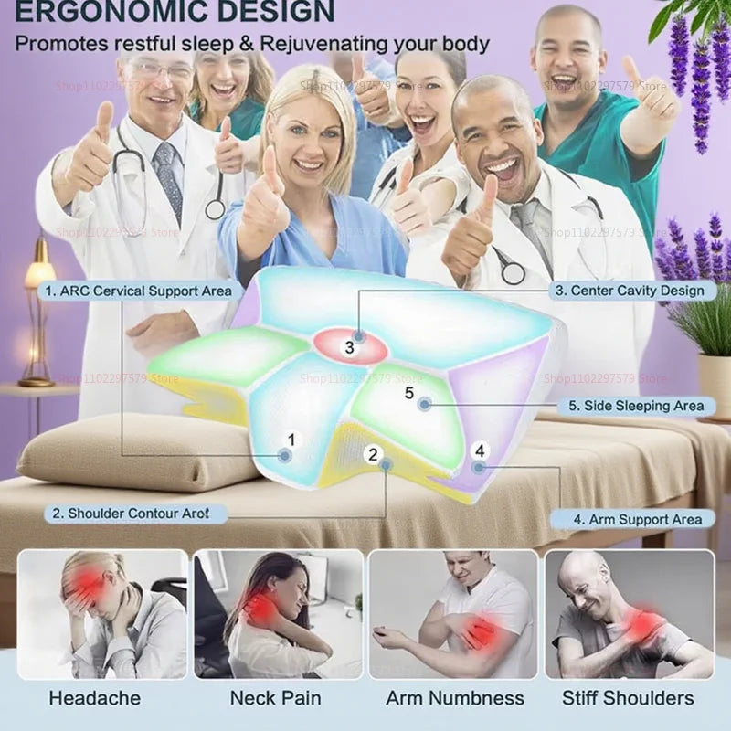 Ergonomisches Nackenkissen – Memory Foam, Duale Höhen