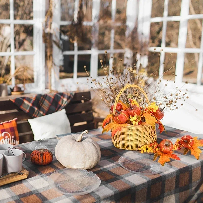 Erntedeko – PVC Ahornblatt & Kürbis – Tischakzent