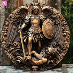 Erzengel Michael Wanddeko – Barock Aluminium – 20x20cm