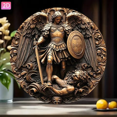 Erzengel Michael Wanddeko – Barock Aluminium – 20x20cm