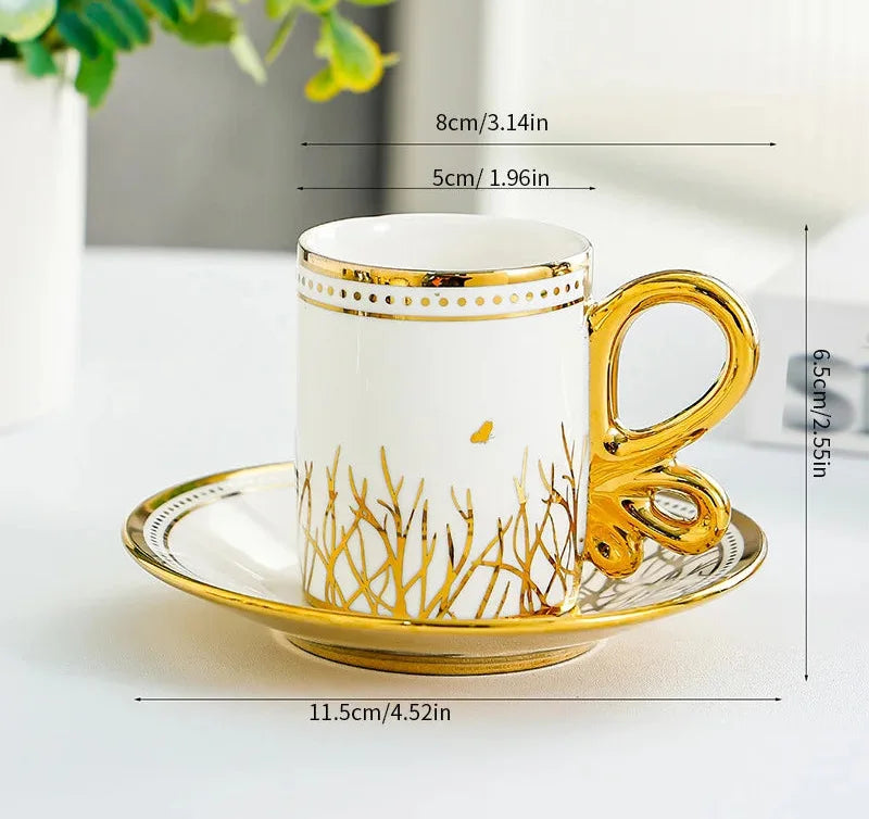 Espressotassen Set - Retro Keramik - 6er-Set