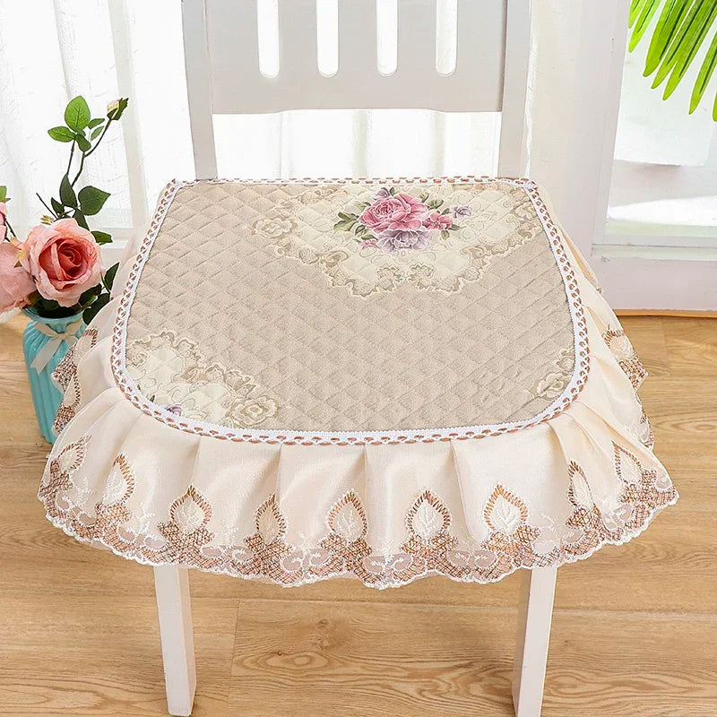 Esszimmerstuhlbezug mit floraler Stickerei, Farbe: Stil 1, Spezifikation: 43x45cm 1 Stück