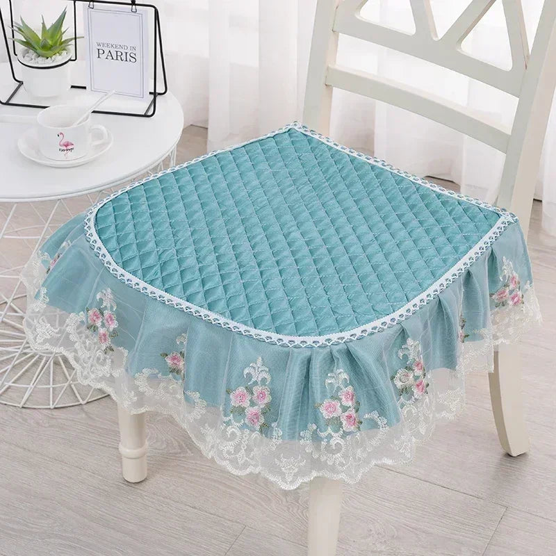 Esszimmerstuhlbezug mit gestickter Spitze, florales Design, Stil 1, 43x45cm 1 Stück