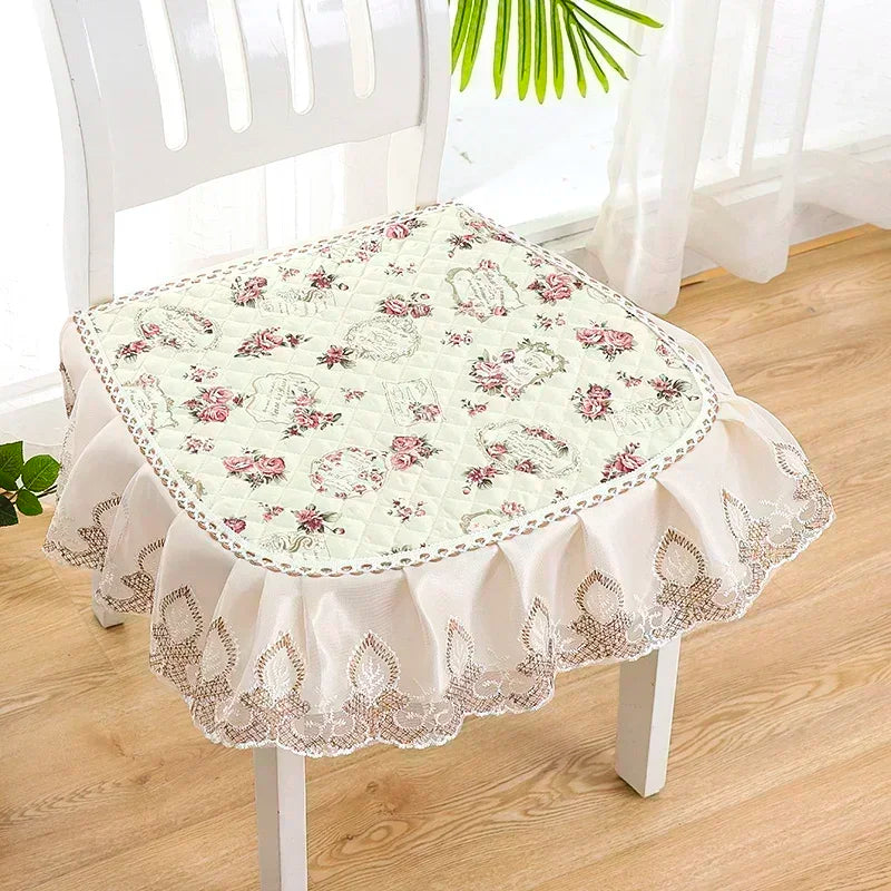 Esszimmerstuhlbezug mit gesticktem Spitzendesign, Farbe: Stil 1, Grösse: 43x45cm 1 Stück