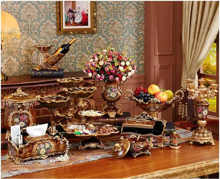 Europäische Harzvase im chinesischen Stil mit Landschaftsdesign